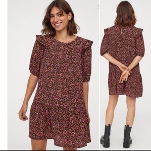H&M autumn floral mini dress size Xsmall